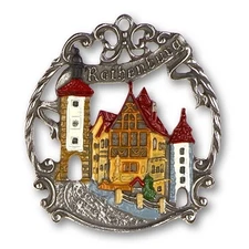Kuhn Pewter Christmas Ornament - Rothenburg Town