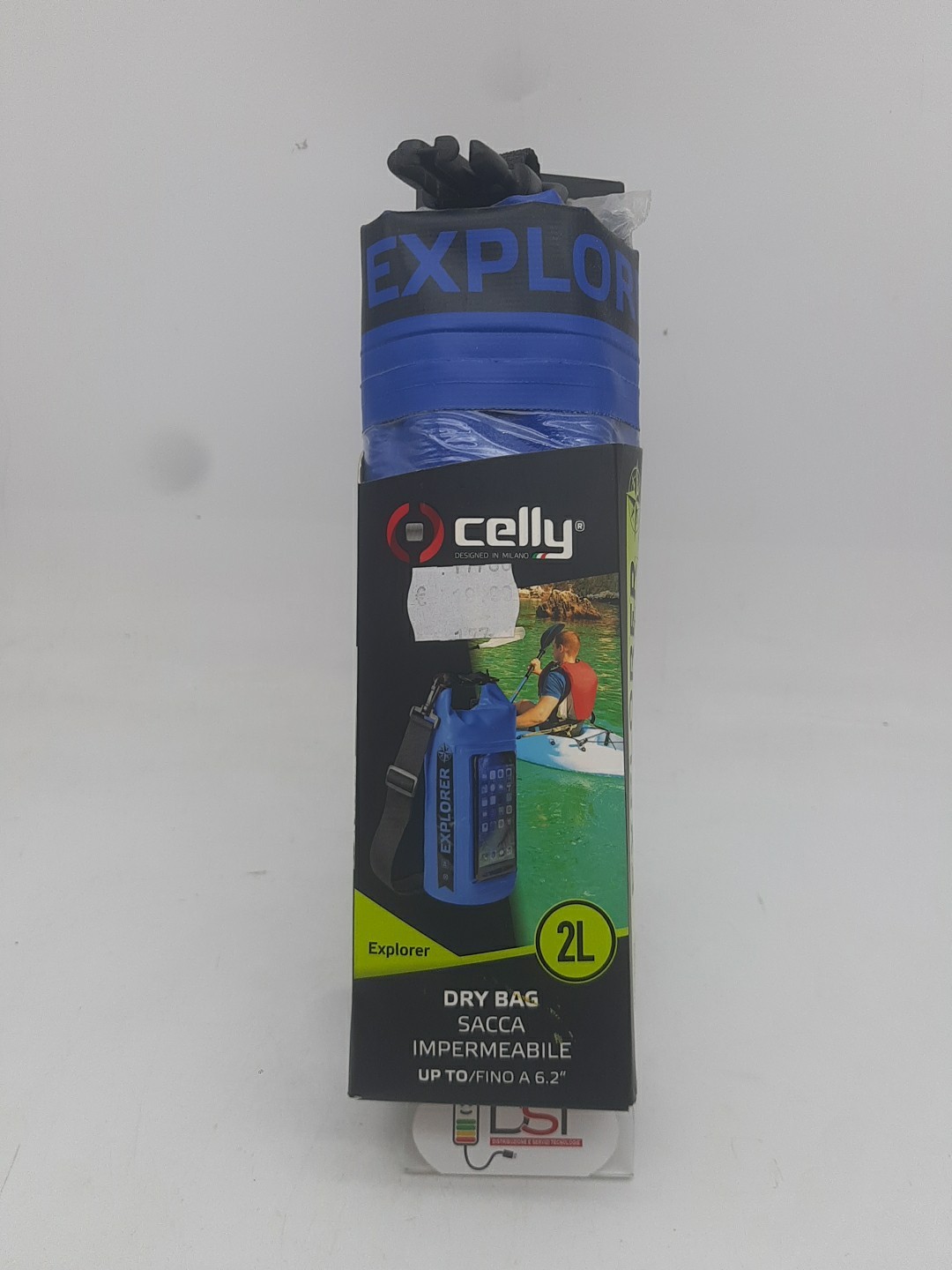 SACCA IMPERMEABILE ORIGINALE CELLY EXPLORER "DRY BAG ", 2L, FINO A 6,2", BLU
