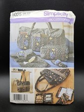 Simplicity 5025 Quilt Fabric Tote Bag & Overnight Bag  8 Designs Uncut Pattern