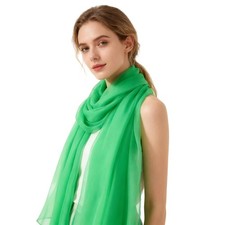 Solid Color Silk Feeling Scarf Fashion Scarves Wrap Long Shawls For Women
