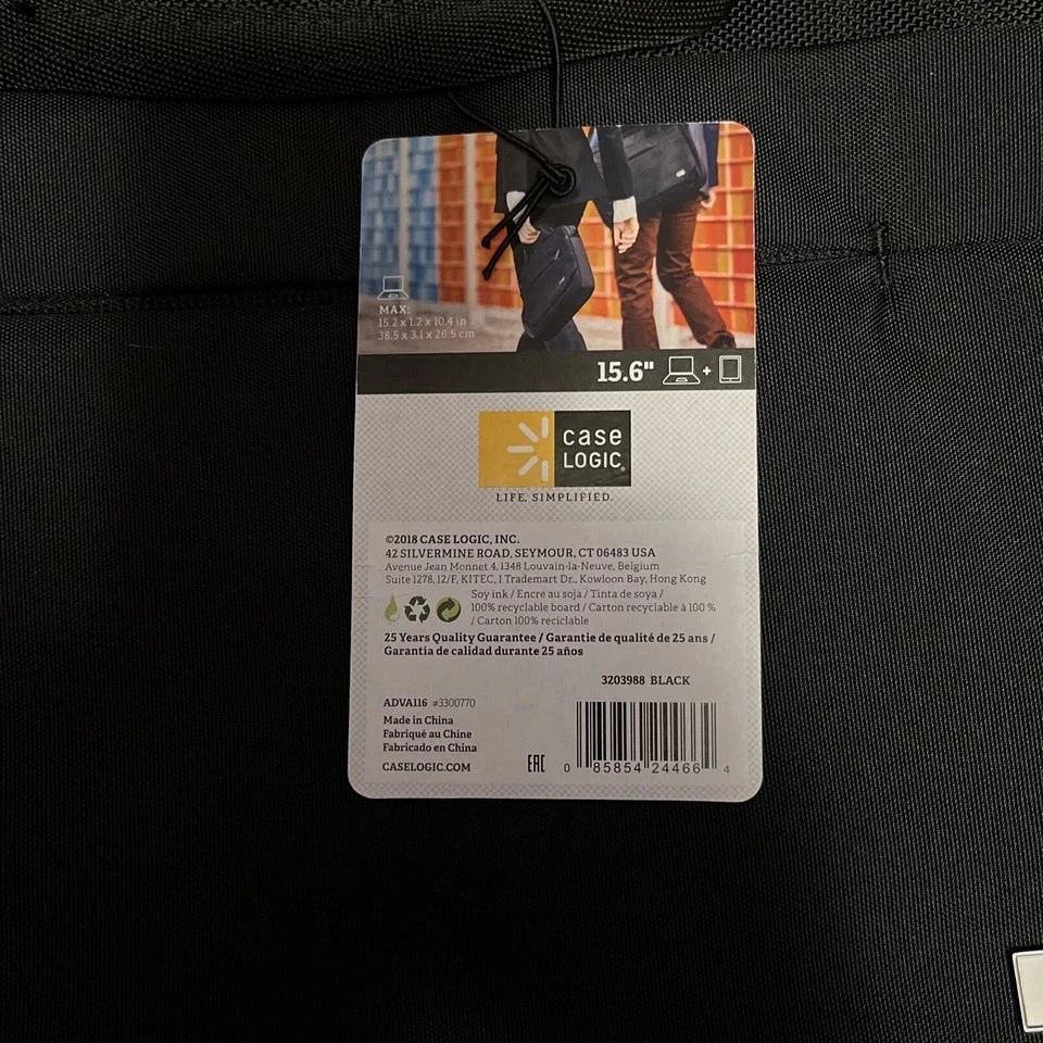 Estojo de transporte Case Logic Advantage Adva-116 preto (anexado) 15,6” - Imagem 3 de 4