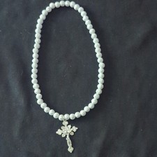 Plastic Christian Rosary Beads with Metal Crucifix