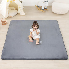 1.3" Thick Baby Floor Play Mat 50X50, Basic Padded Foam Mat for Tummy Time Crawl