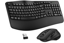 Wireless Ergonomic Keyboard Mouse Combo Black