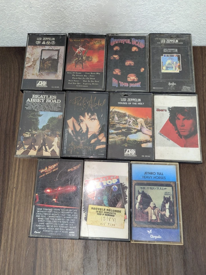 11 Cassette Tape Lot - Classic Rock Beatles Grateful Dead The Doors Led Zeppelin Foto 2 de 3