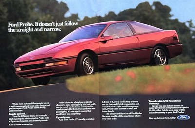 1989 FORD PROBE It Turns Corners As Well as It Turns Heads Vintage PRINT AD