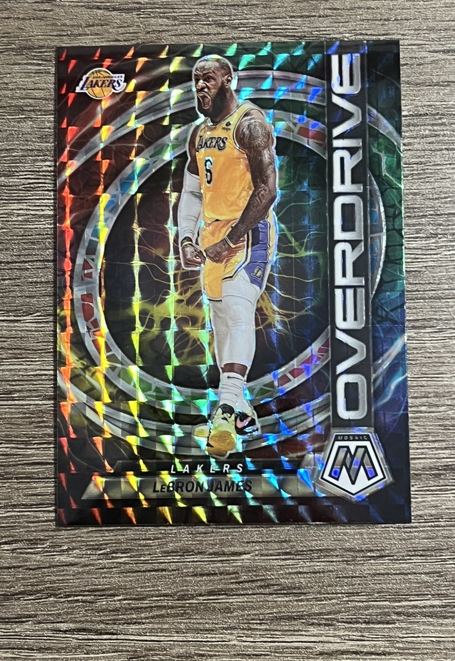 2022-23 Panini Mosaic - Overdrive #4 Lakers LeBron James Holo Insert