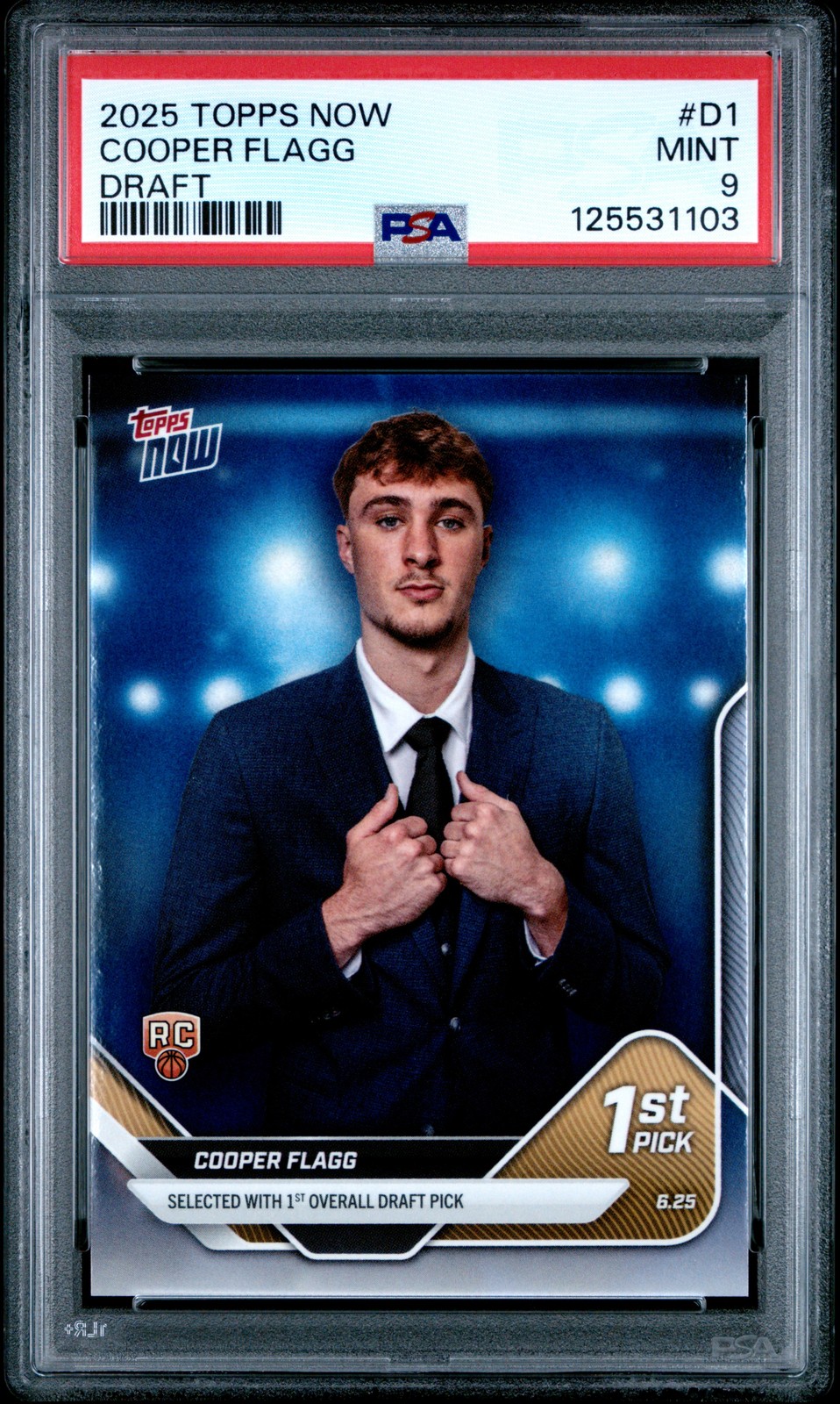 2025 TOPPS NOW DRAFT #D1 COOPER FLAGG PSA 9