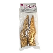 Doll Angel Wings Gold PVC Craft Supply 4.5" New Old Stock 1993 Mangelsens Dolls