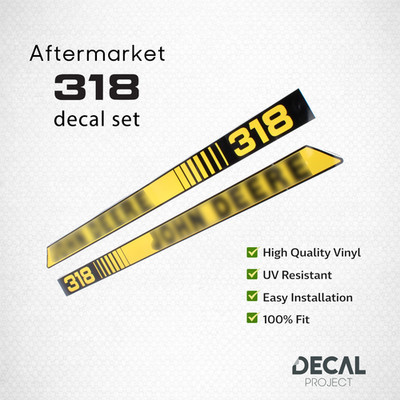 John Deere 318 Decal Kit   High-Quality Restoration Stickers - Full Set