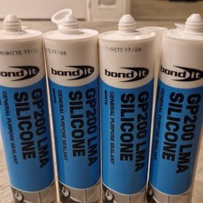 Bond It GP200LM General Purpose Silicone Sealant Cartridges White 4 Pack