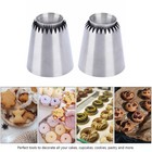 2pcs Drop Rose Icing Piping Nozzles Stainless Steel Cream Pastry Tips Nozzles