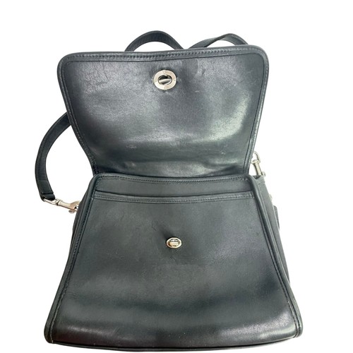 Vintage Coach Station Bag 9870 Black Leather Crossbody Satchel Made USA by Coach, $120 - Photo 6