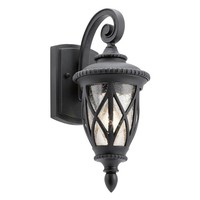 AußEnleuchte Wand Glas E27 IP44 Schwarz Outdoor Wandlampe Hof Haus Rustikal