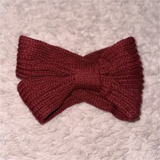 Burgundy Fabric Bow Hair Clip Barrette, Solid Pattern, All Hair Types