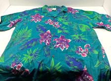 VTG Shore Things Hawaiian Shirt Floral Shirt Mens XL USA Made Aloha cruise