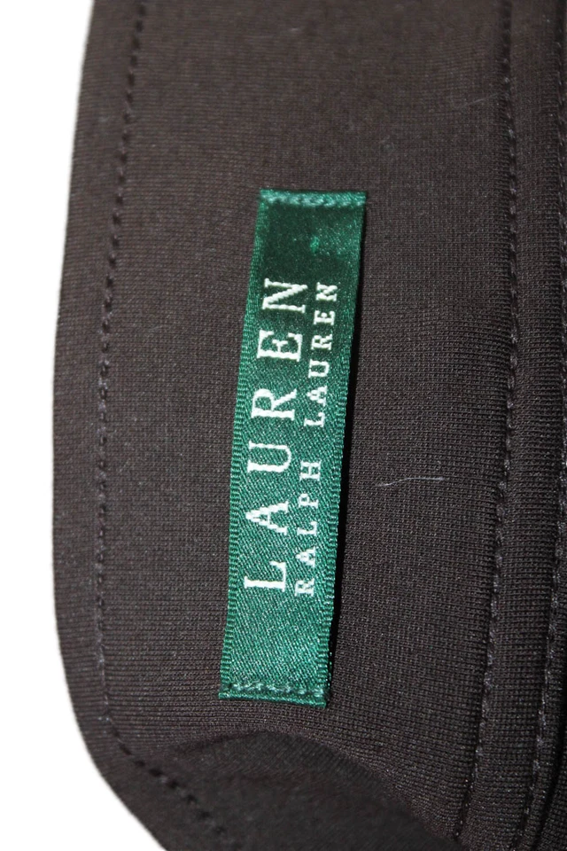 Lauren Ralph Lauren Mujer Cintura Elástica Tejida Imitación Cuero Leggings Marrón 8 Foto 4 de 4