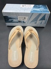 Sperry Women's Top-sider Sandal Size 7 Thong Slide FlipFlop Tan Leather
