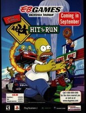 Image of EB Games Simpsons Hit & Run Vintage Magazine Ad PlayStation 2 Xbox GC 2003