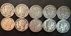 Lot of 10 90% Silver Mercury Dimes 🪙 All Coins As Pictured! 🔥
