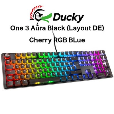 Ducky One 3 Mechanische Tastatur Aura Black (Layout DE) GERMANY - Cherry RGB Blue