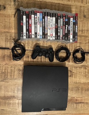 PS3 Sony PlayStation 3 Slim Console & Game Lot *23 Games* w/ Cords & Accessories