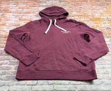 Abercrombie  Fitch Hoodie Adult L Maroon Pullover Soft Fleece Sweatshirt Mens