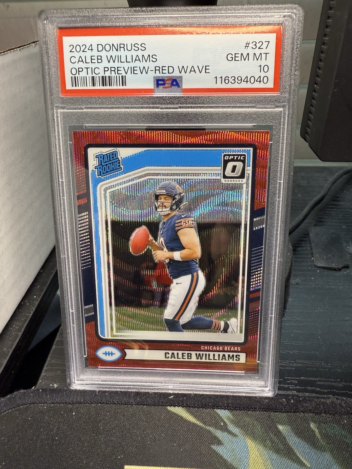 2024 Donruss Caleb Williams Rated Rookie Optic Preview-Red Wave PSA 10