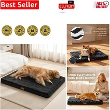 36''x24'' Orthopedic Dog Bed - Waterproof Egg Crate Foam, Washable Cover, Black