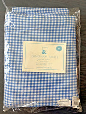 Pottery Barn Kids Blue Gingham Cotton Curtain Panel 44" x 96" NEW Opened Package