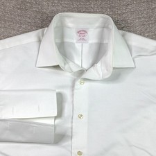 Brooks Brothers Makers Mens 17 34 White Non-Iron French Cuff Dress Shirt