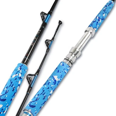 Fiblink Fishing Trolling Rod 1 Piece Saltwater Offshore Heavy Roller Rod Big