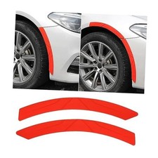BESULEN 2PCS Car Wheel Tire Eyebrow Strips, Auto Fender Flare Arch Lip Trim Red