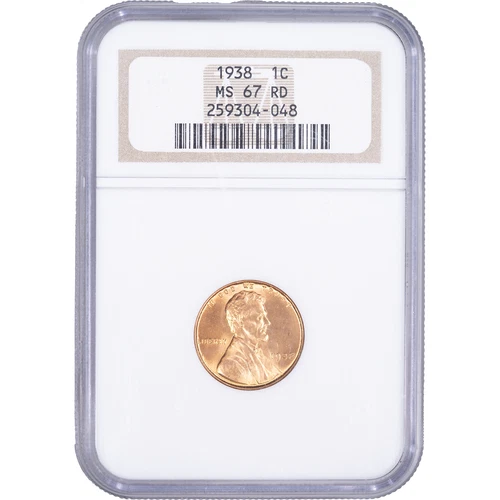 1938 1c Lincoln Wheat Cent ~ NGC MS 67 RD