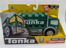 Tonka Mighty Force Green Garbage Truck w/ Realistic Lights  Sounds Lighted Cab