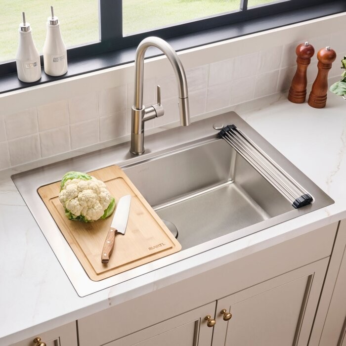 Ruvati 33x22" Drop-in Topmount 16 Gauge Sinlge Bowl Kitchen Sink- RVM5233