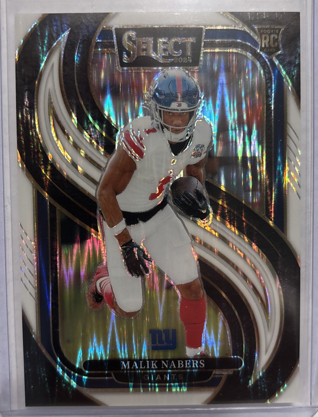 2024 Panini Select - Premier Level Malik Nabers #116 White Shock Prizm /199 (RC)