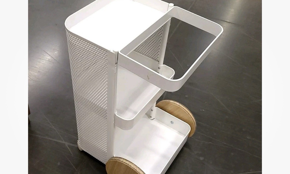 IKEA DAJLIEN White Metal Utility Garden Tea Cart Trolly NEW