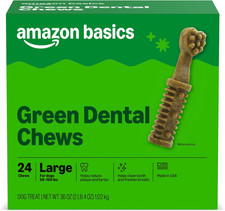 Dental Dog Treats to Help Clean Teeth Freshen Breath for Large Dogs, Unflavore