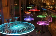 LED Light Up Bar Table Home Garage Porch Man Cave Table-Top Unit Liquor Style