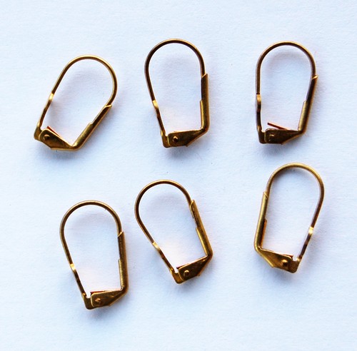 VINTAGE 3 PAAR HEBEL HINTEN DURCHBOHRT OHRRING DRÄHTE OHR DRAHT GEALTERT ROH MESSING PUNKT PAD - Bild 1 von 2