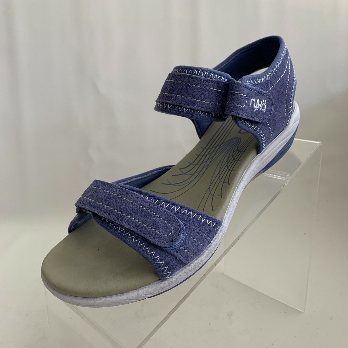 Ryka Tensile Sandals Lavender Textile Open Toe Hook Loop