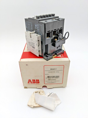 ABB BE50C-Y Contactor BE50 65 Amp CAL-7-11 24 VDC Coil 3 Pole 50 Max HP NOS