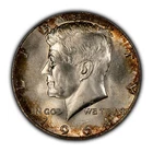 1964 50c Kennedy Half Dollar - Colorful Rim Toning - BU - SKU-H3211