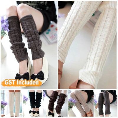 Women Winter Long Warm Leg Warmers Knitted Crochet Thigh
