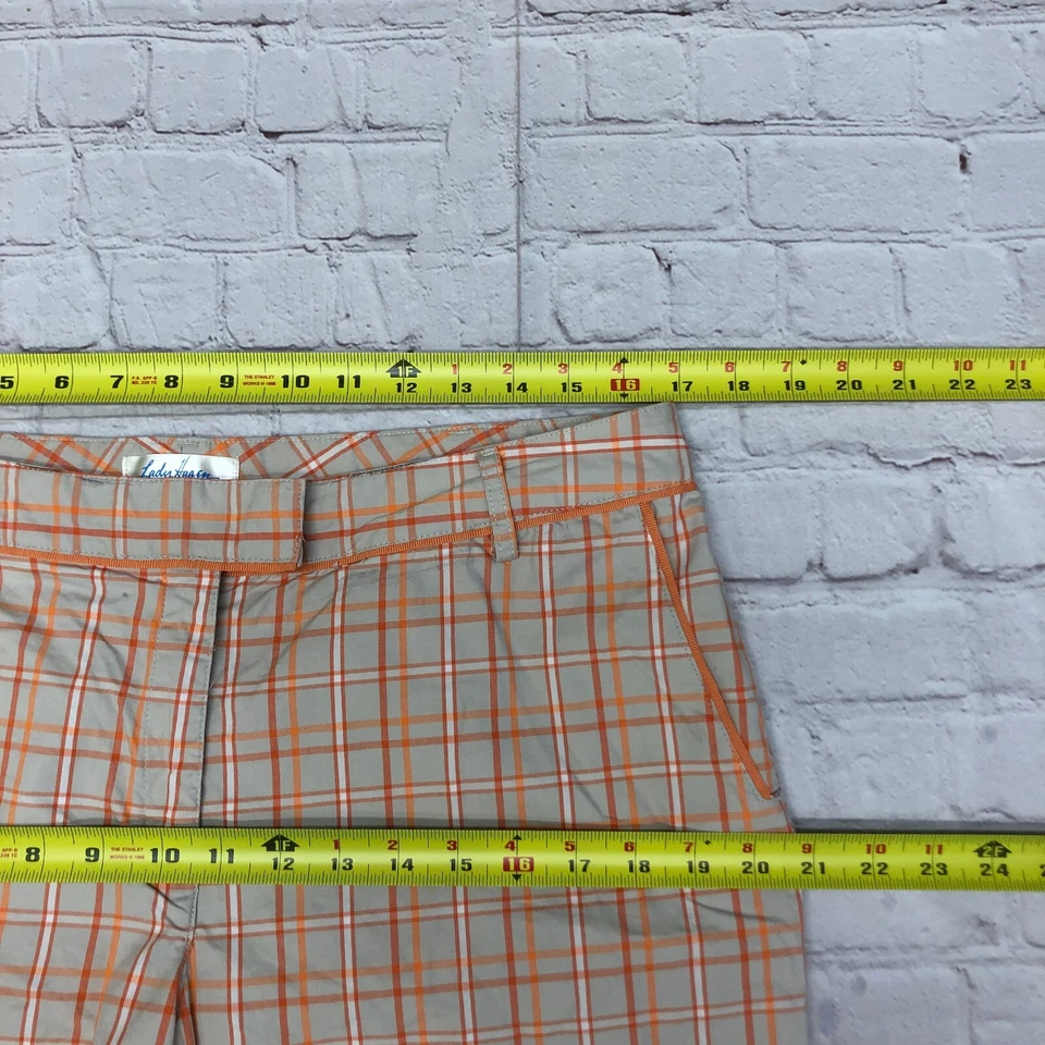 Pantalones cortos de golf a cuadros chinos Bermudas para mujer Lady Hagen talla 10 naranja B288-28 Foto 3 de 4