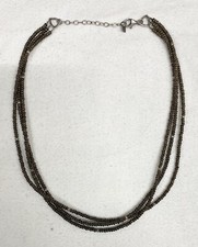 Silpada Sterling Silver Three Strand Bead Necklace 19 Long