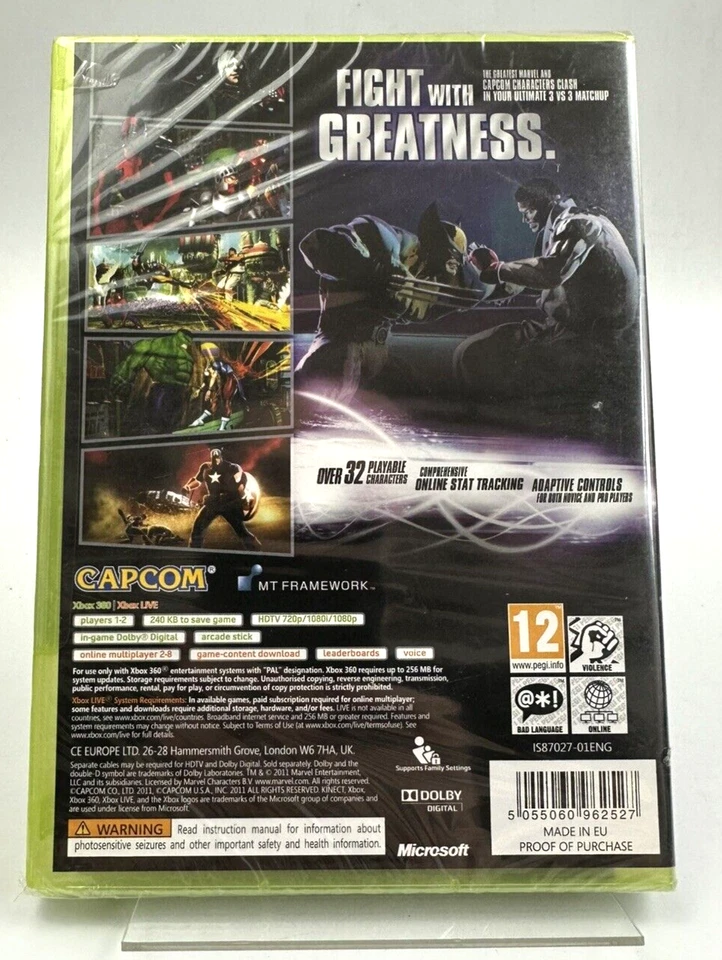 Xbox 360 Marvel Vs Capcom 3: Fate Of Two Worlds, New Factory Sealed - **Flaw** - Image 2 of 4