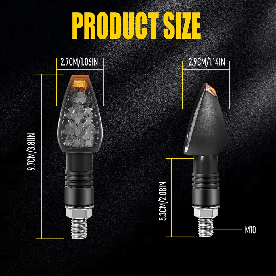 4X Mini LED Moto Señales de Giro Luz Intermitente Indicador Ámbar Lámpara Universal Foto 4 de 4