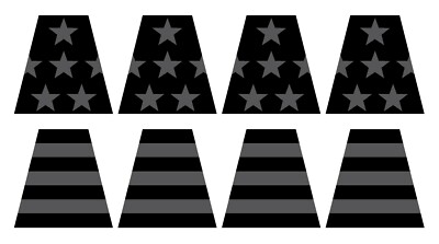 8 Reflective Subdued American Flag Fire Helmet Tetrahedrons Tets Firefighter